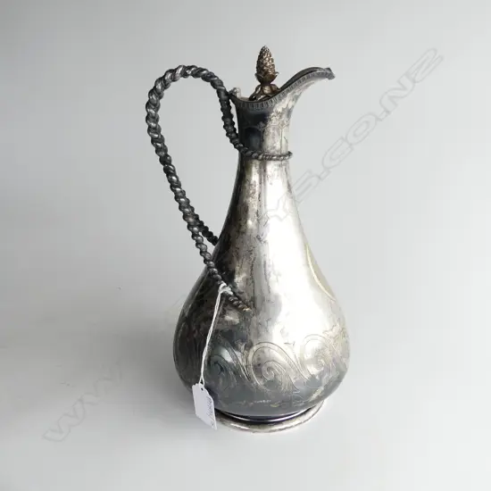 SILVER PLATE CLARET JUG H.280mm 'BLAIRMORE & STRONE REGATTA 3rd PRIZE 1859'