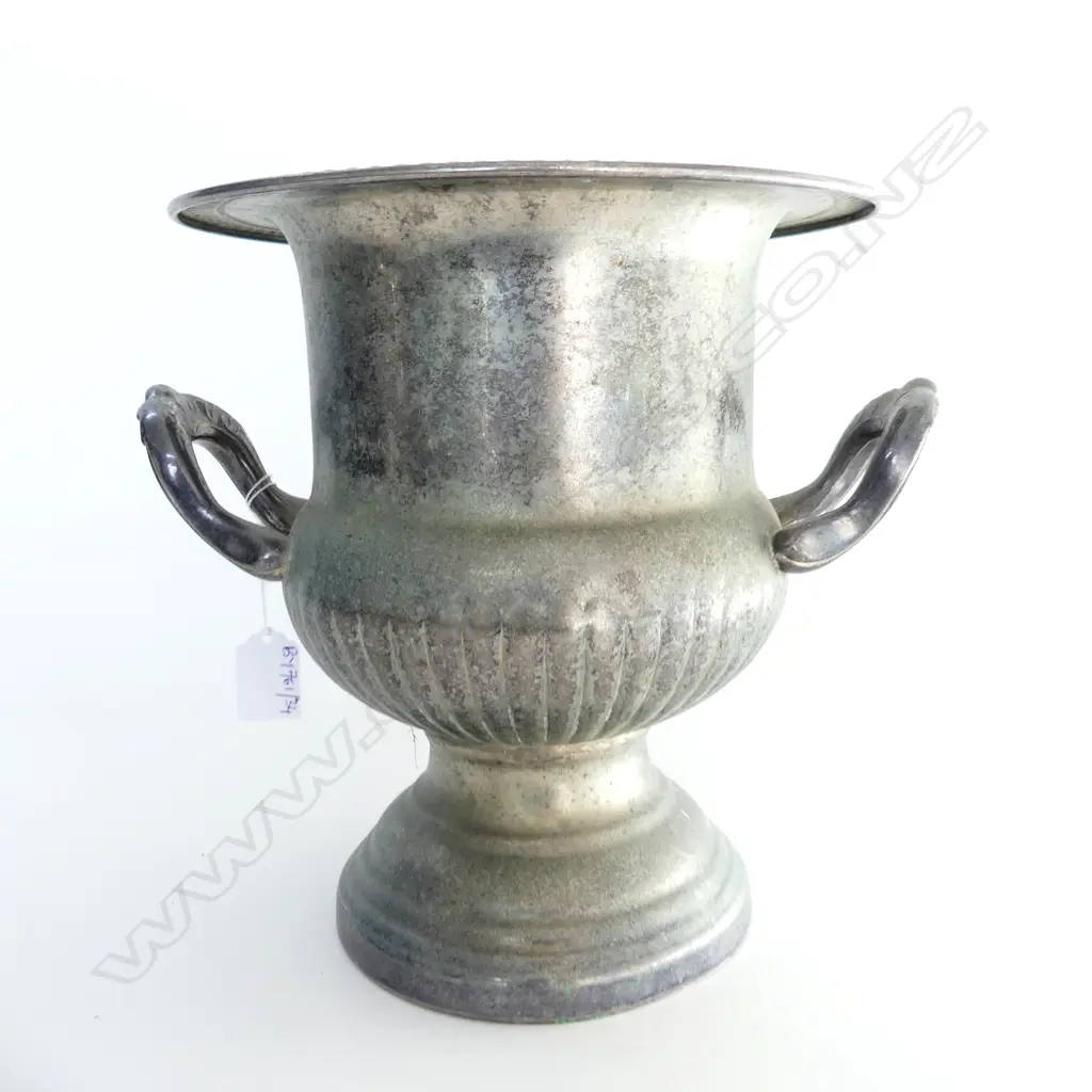 RUSTIC SILVER PLATE CHAMPAGNE BUCKET H.245mm Image 1++