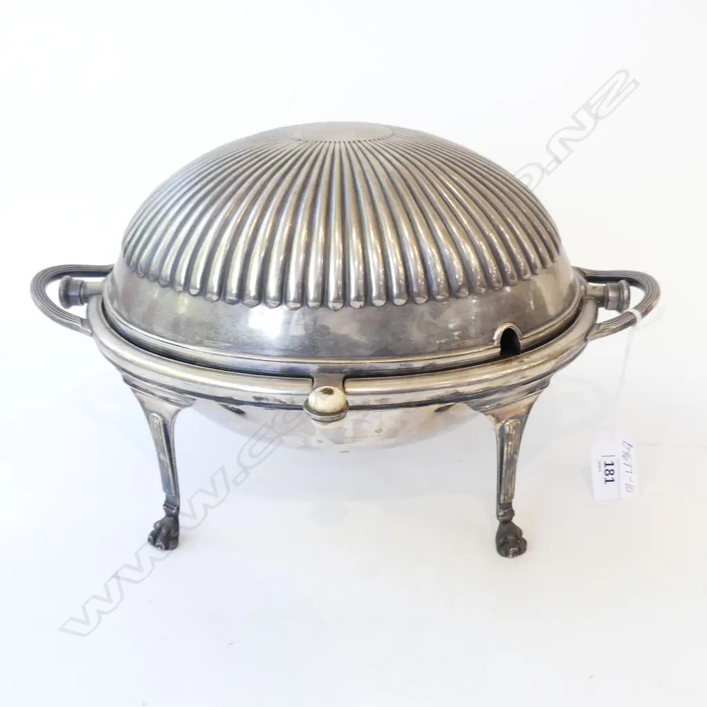 VICTORIAN SILVER PLATE BACON WARMER Image 1++