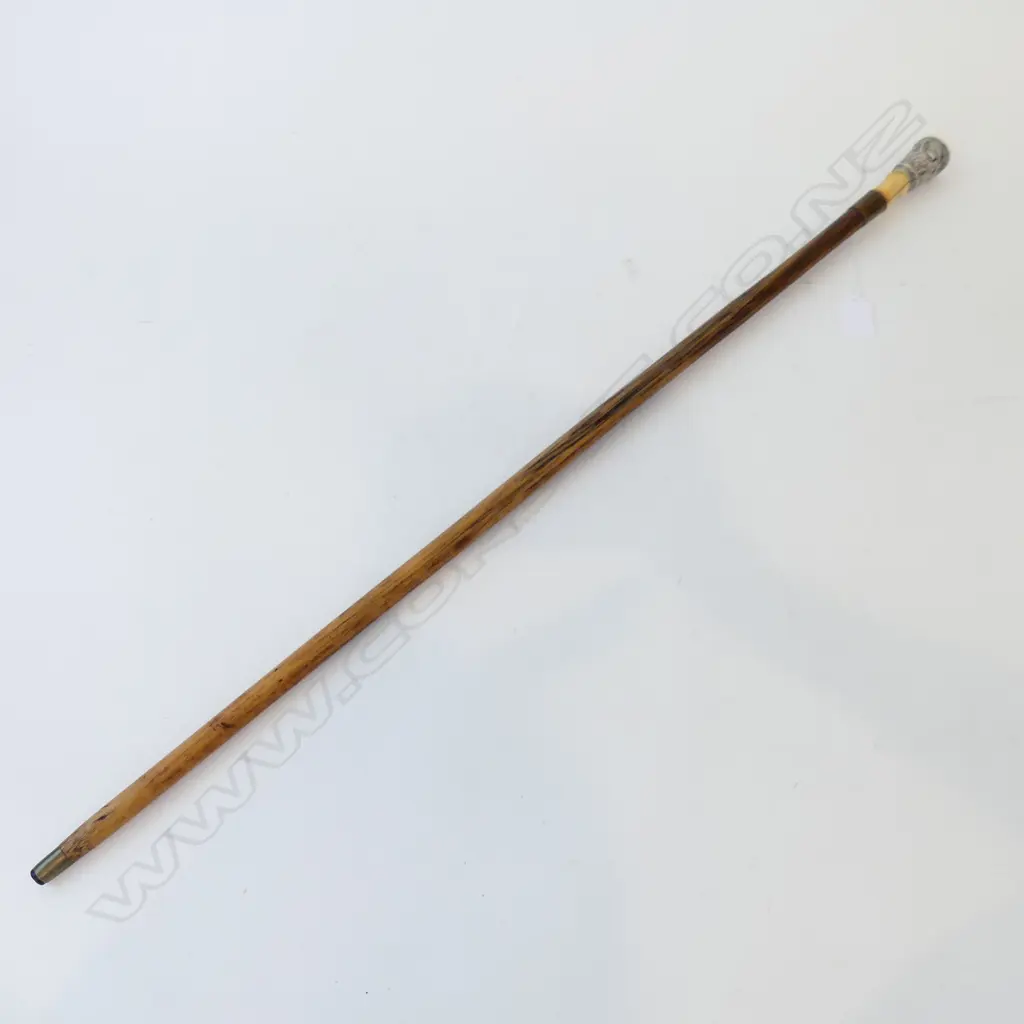 STG SILVER CAPPED WALKING STICK (REPAIRED) L.805mm Image 1++