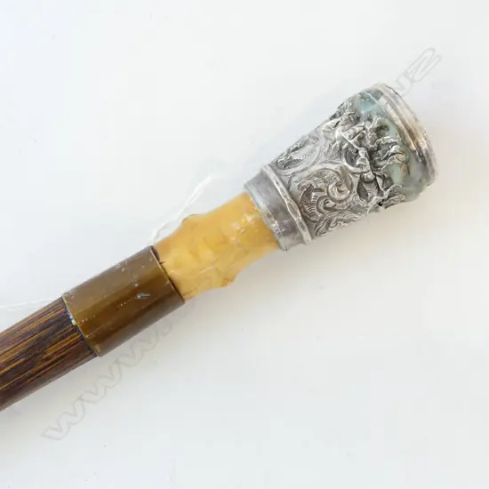 STG SILVER CAPPED WALKING STICK (REPAIRED) L.805mm