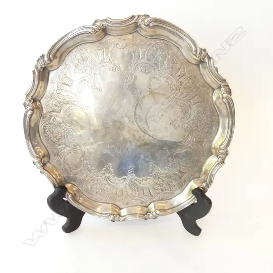 LG SILVER PLATE SALVER 350mm dia