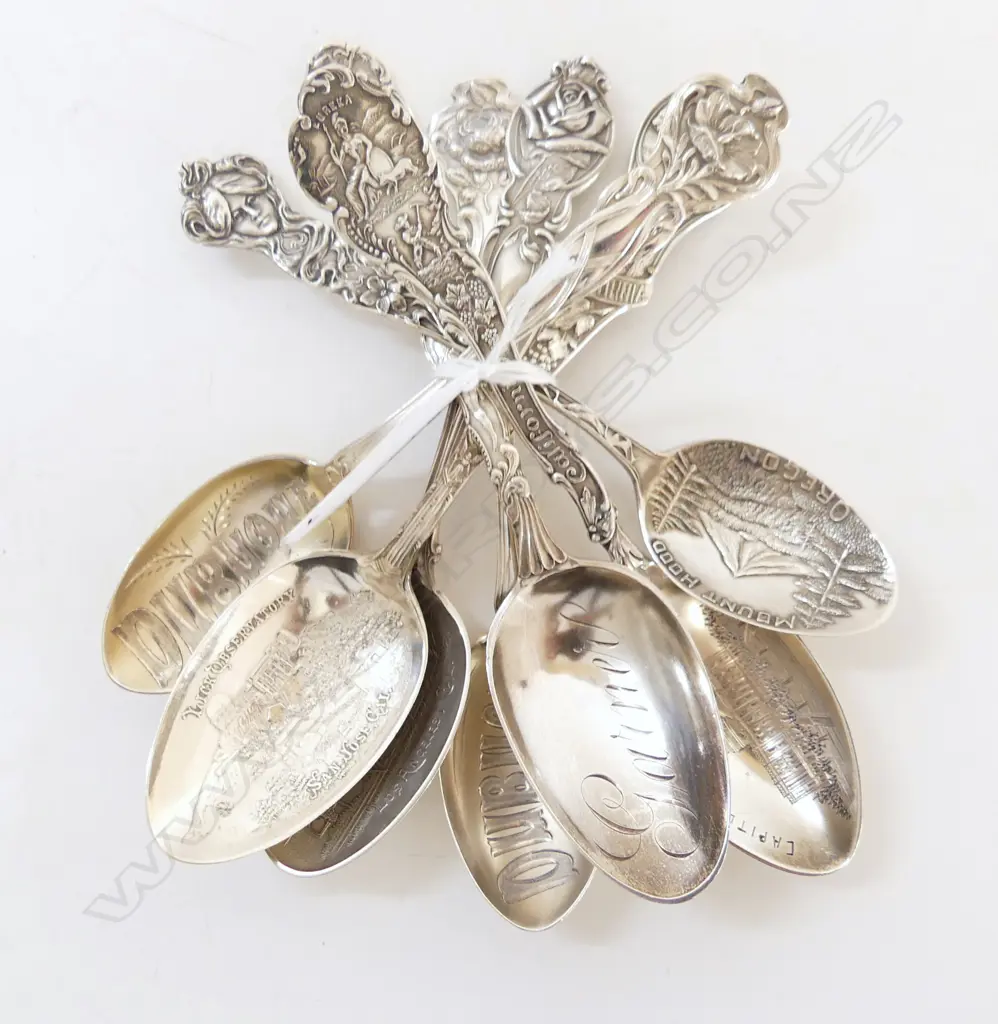 7 AMERICAN S/SILVER SOV SPOONS 125gms Image 1++