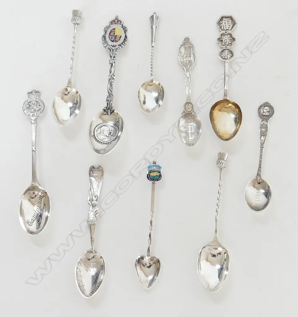 10 S/SILVER SOV SPOONS 122gms Image 1++