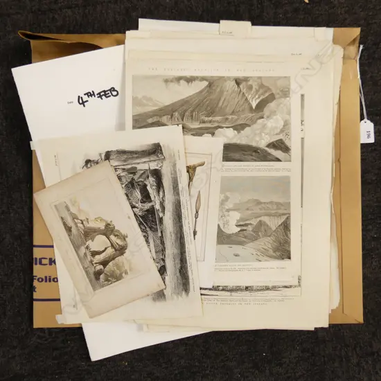FOLIO ASST. LATE 19thC NZ ILLUSTRATED NEWSPAPER CUTTINGS, LITHOGRAPH PRINTS ETC