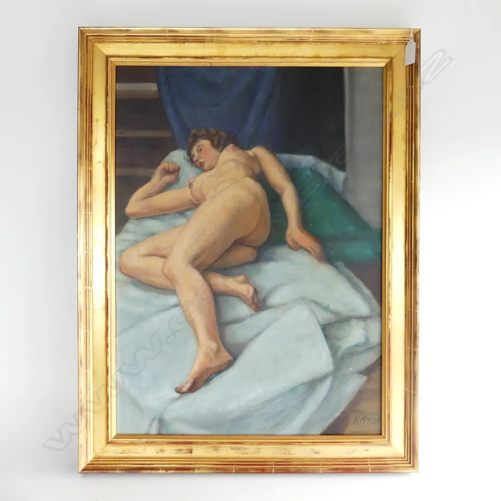 K. MCKEE, FEMALE NUDE, OIL ON BOARD, 575x415mm Image 1++