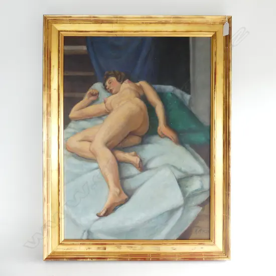 K. MCKEE, FEMALE NUDE, OIL ON BOARD, 575x415mm