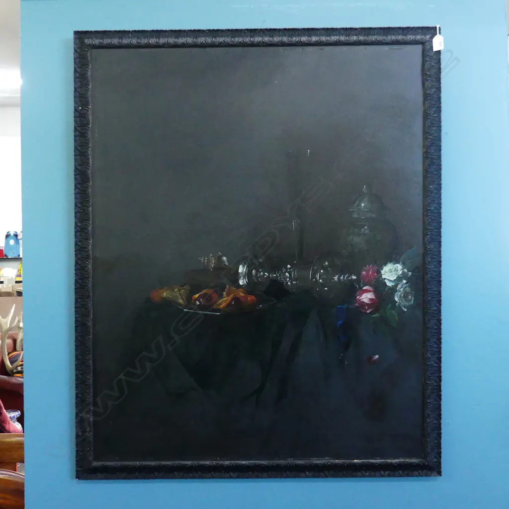 PIETER WAGEMANS, DARK STILL LIFE, OIL ON CANVAS 810x1000mm Image 1++
