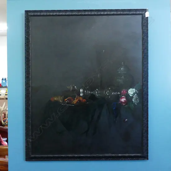 PIETER WAGEMANS, DARK STILL LIFE, OIL ON CANVAS 810x1000mm