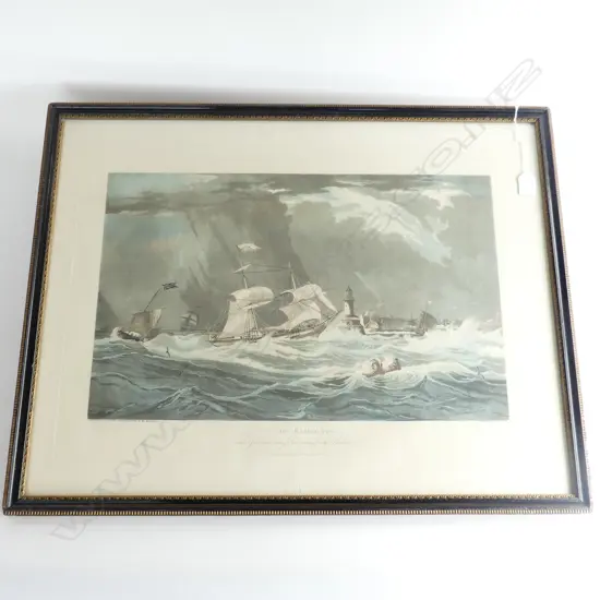 18th/19thC AQUATINT ENGRAVING 'VIEW OF RAMSGATE' painted by W.J. Huggins (The King's painter) engraved by Duncan.365x565
