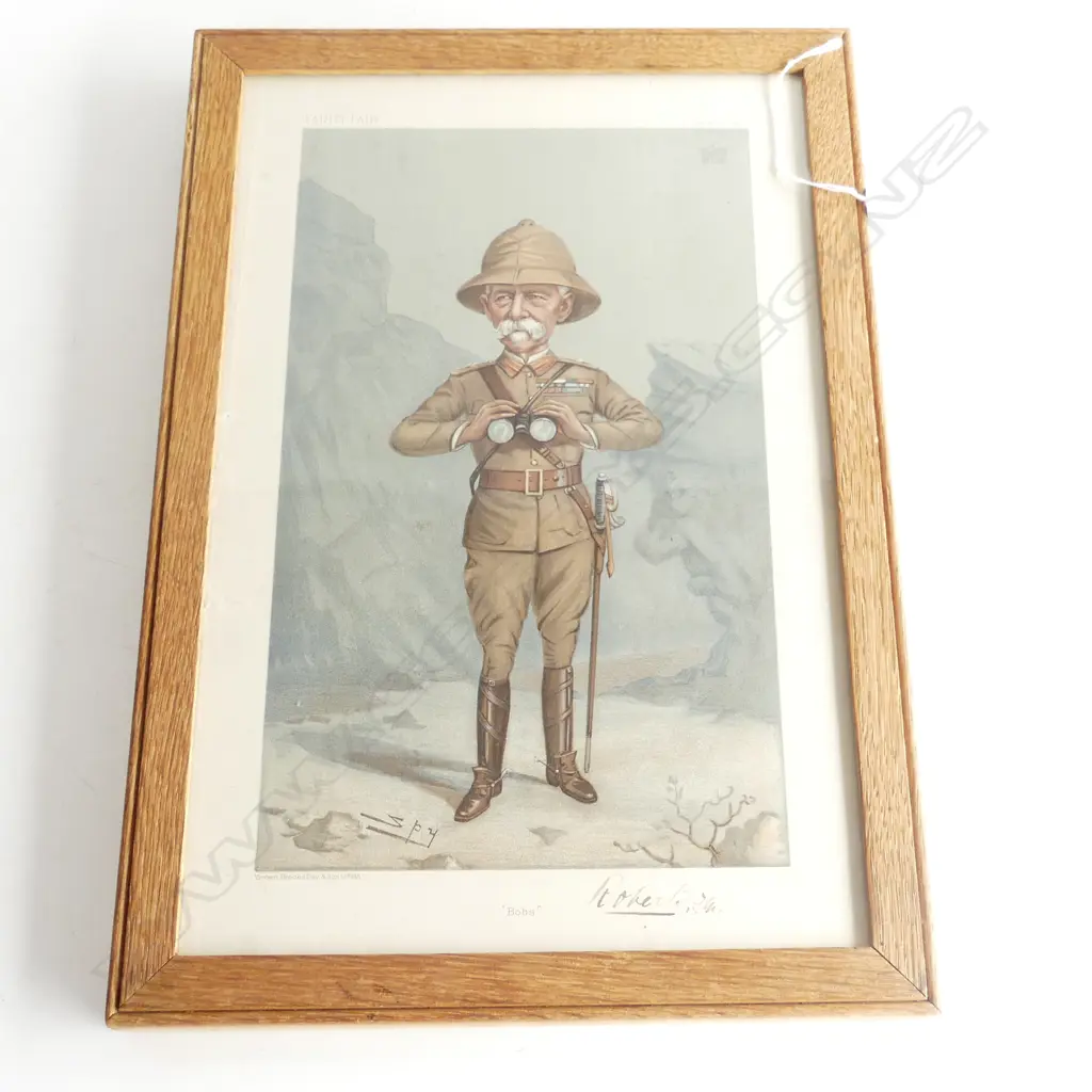SPY cartoon LITHO ' BOBS' signed by the subject Frederick Sleigh Roberts 315 x 190mm Image 1++