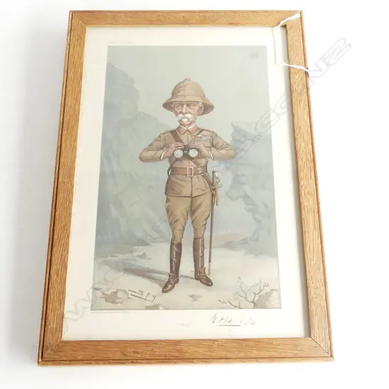 SPY cartoon LITHO ' BOBS' signed by the subject Frederick Sleigh Roberts 315 x 190mm
