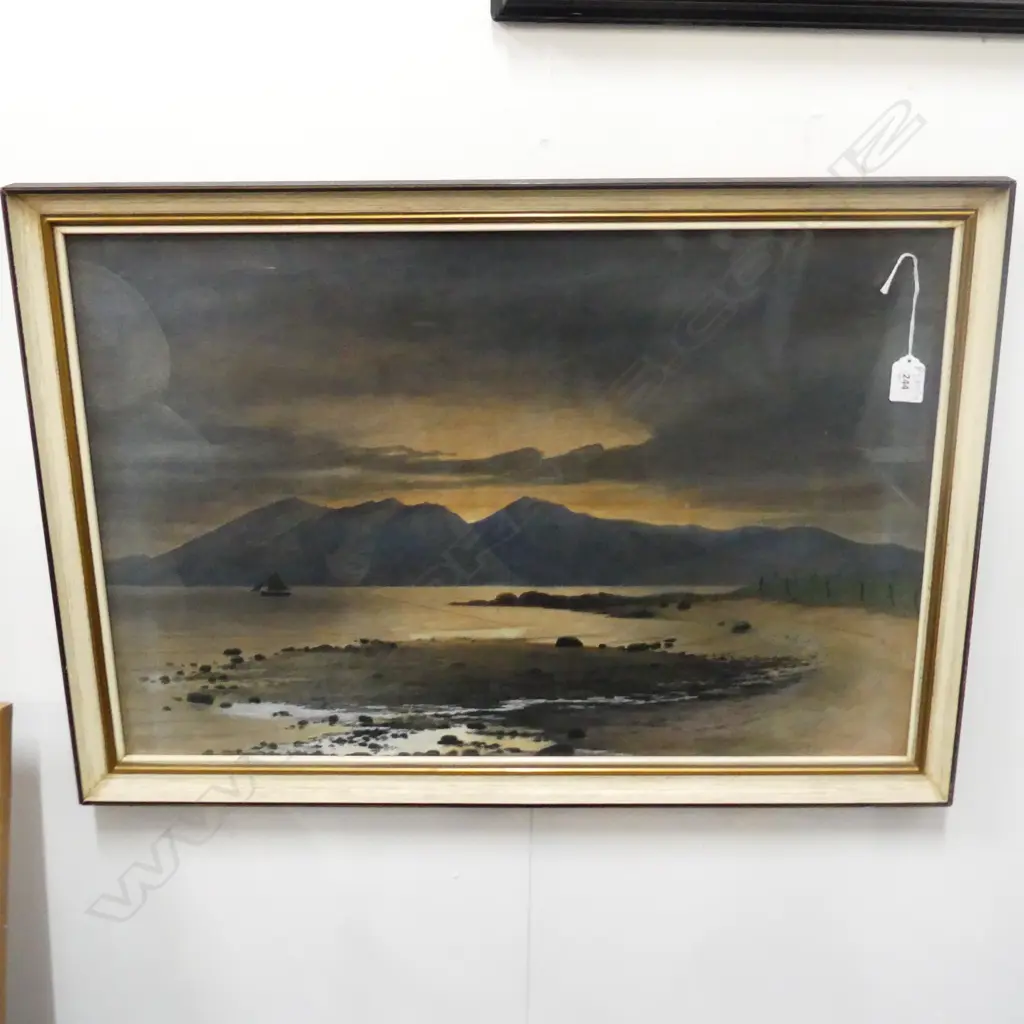 LATE 19thC SIGNED LANDSCAPE W/C 1886 445x670mm Image 1++