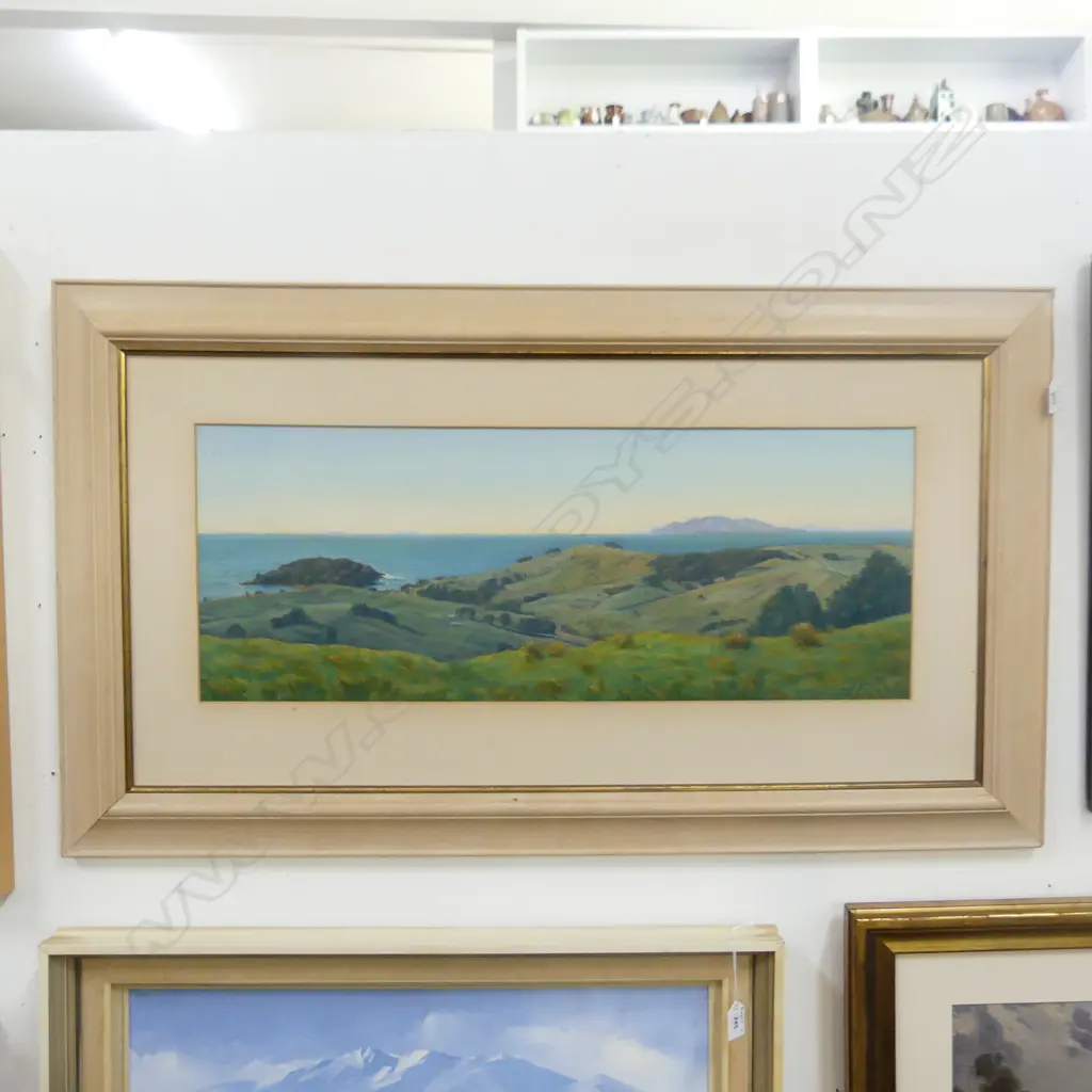 LG SIGNED OIL ON BOARD COASTAL LANDSCAPE 285x740mm Image 1++