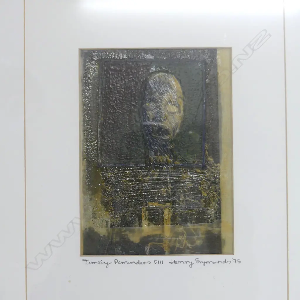 HENRY SYMONDS (WORKING 94-97) MIXED MEDIA 'TIMELY REMINDERS V111. SIGNED & DATED 190x140mm Image 1++