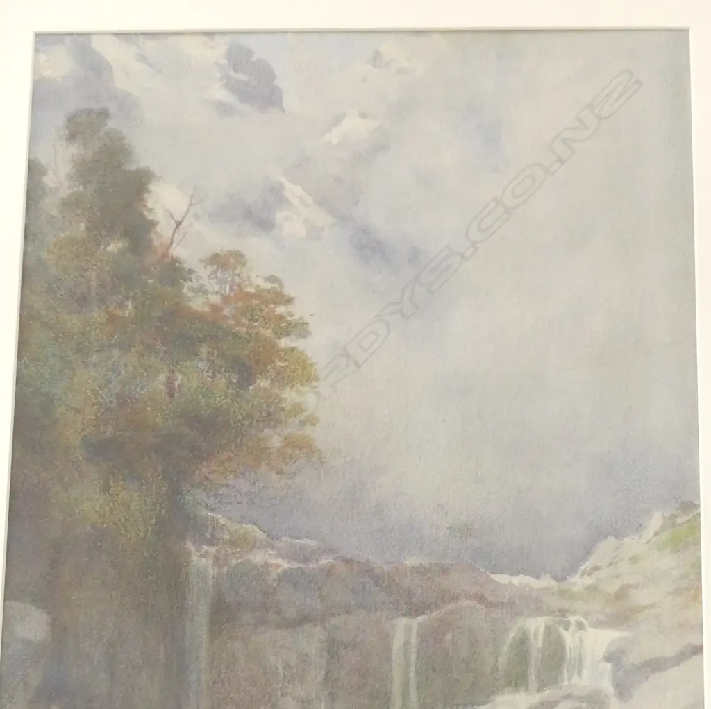 CHARLES NATHANIEL WORSLEY (1862-1923) WATERFALL WC, 710x435mm Image 1++