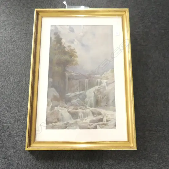 CHARLES NATHANIEL WORSLEY (1862-1923) WATERFALL WC, 710x435mm