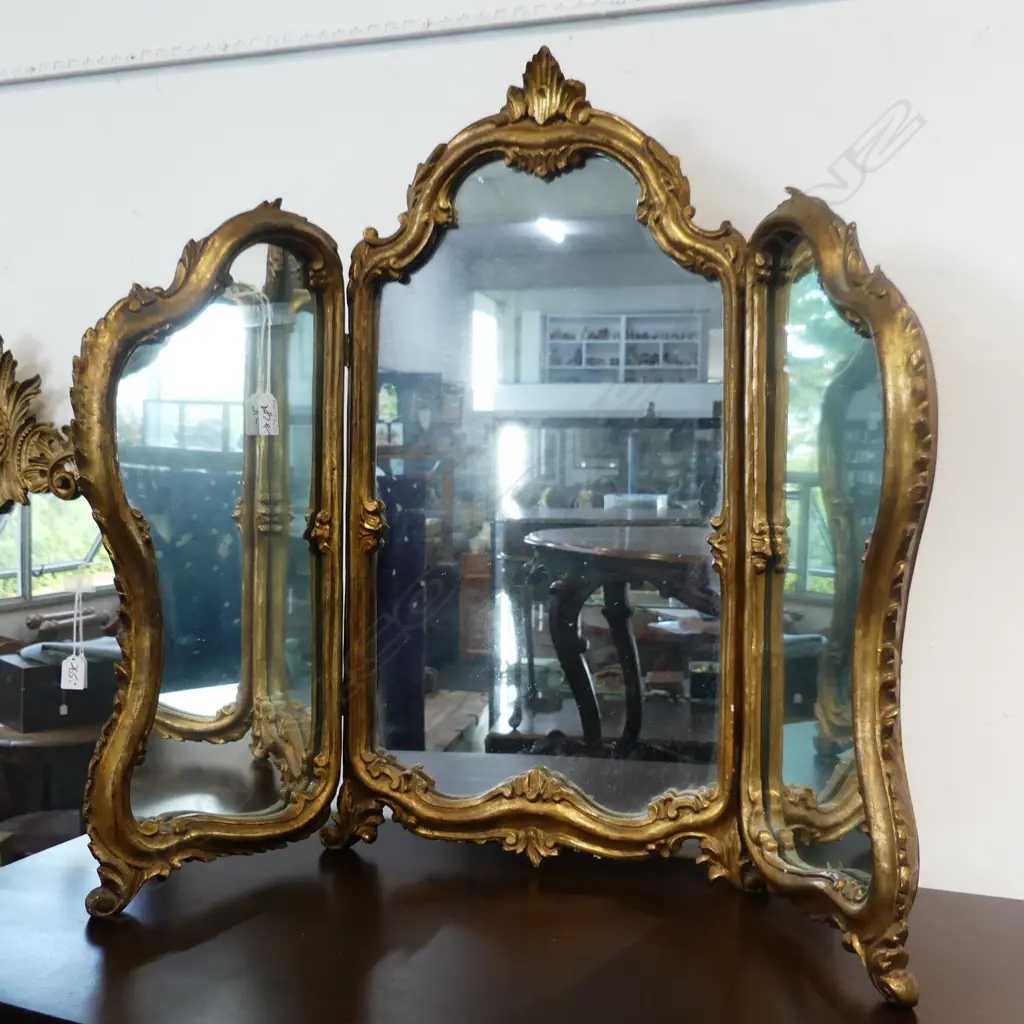 GILDED 3 PART TABLE MIRROR H.690mm Image 1++