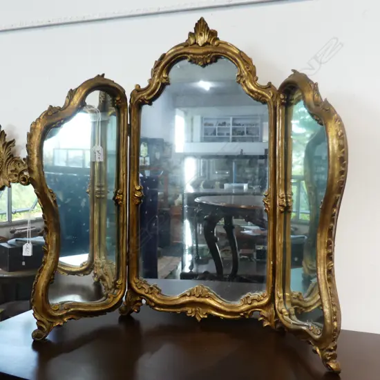 GILDED 3 PART TABLE MIRROR H.690mm