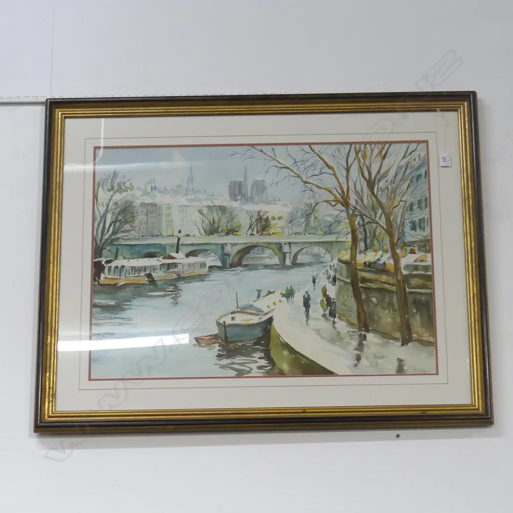 E. C. PORTER, EUROPEAN CITY RIVER SCENE, WC 540x755mm Image 1++