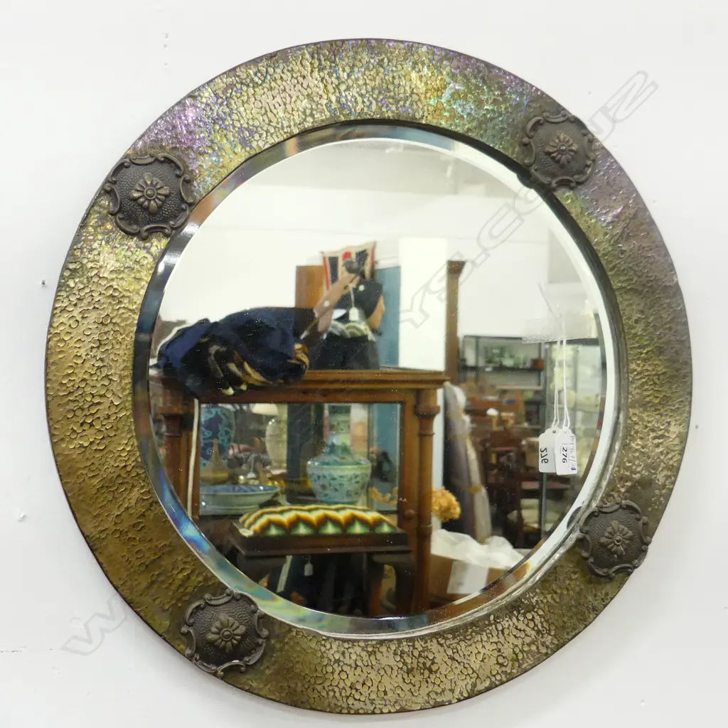 VINTAGE METAL FRAMED MIRROR 500mm dia Image 1++