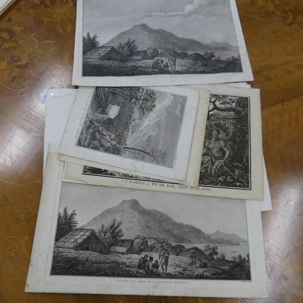 6 ASST. ANTIQUE NZ ETCHINGS; MAORI ETC Image 1++