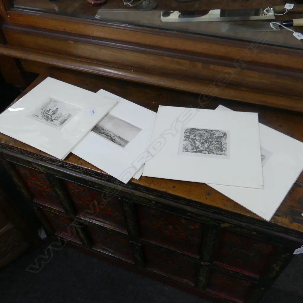 8 ASST. ANTIQUE NZ ETCHINGS; LANDSCAPES, MAORI GROUPS 115x150mm Image 1++