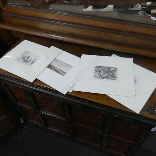 8 ASST. ANTIQUE NZ ETCHINGS; LANDSCAPES, MAORI GROUPS 115x150mm