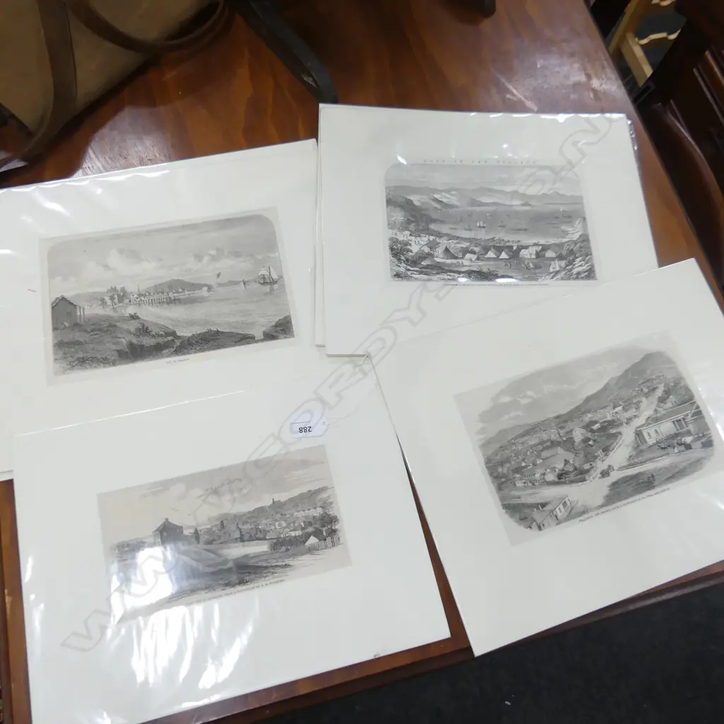 6 ASST. EARLY NZ ETCHINGS; AUCKLAND ETC 115x215mm Image 1++
