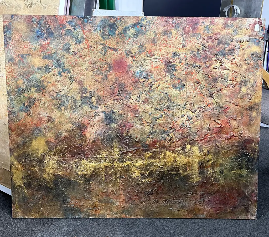PETER SCHONAUER OIL & MIXED MEDIA CONTEMPORARY PAINTING 'SATANA' 120 x 150mm Image 1++