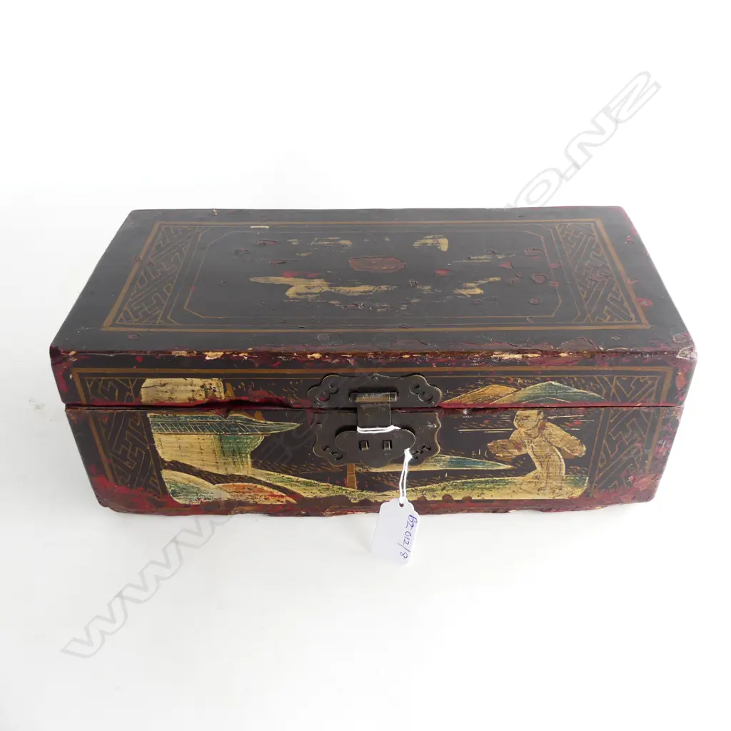 ANTIQUE CHINESE LACQUERED BOX L.335mm Image 1++