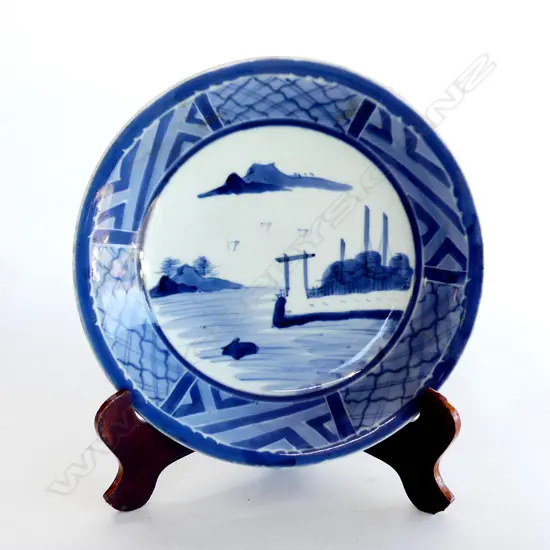 BLUE & WHITE CHINESE UNDERGLAZE BOWL w hairline crack, DIA. 280mm crack