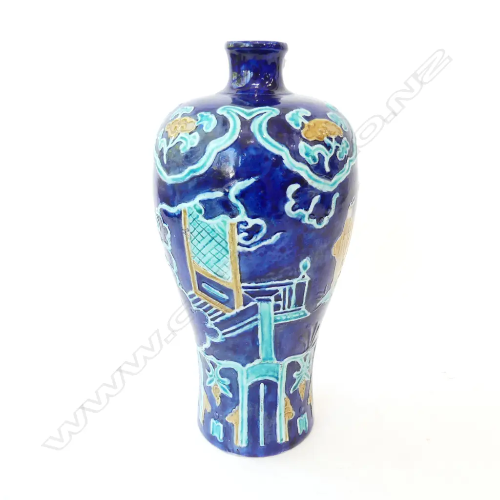 ORIENTAL BLUE GLAZED VASE H.300mm Image 1++