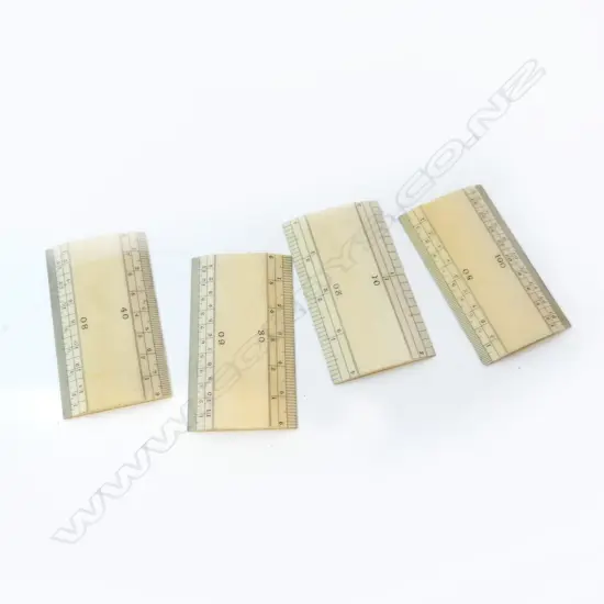 SET OF 4 ANTIQUE IVORY SCALE RULES L.5CM