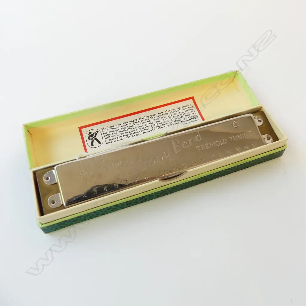 VINTAGE HOHNER HARMONICA GERMANY IN CASE L.16CM Image 1++