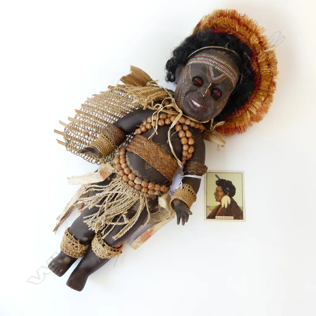 MATTI AUSTRALIA PAPUA NEW GUINEA ABORIGINAL DOLL 1960’S L.35CM Image 1++
