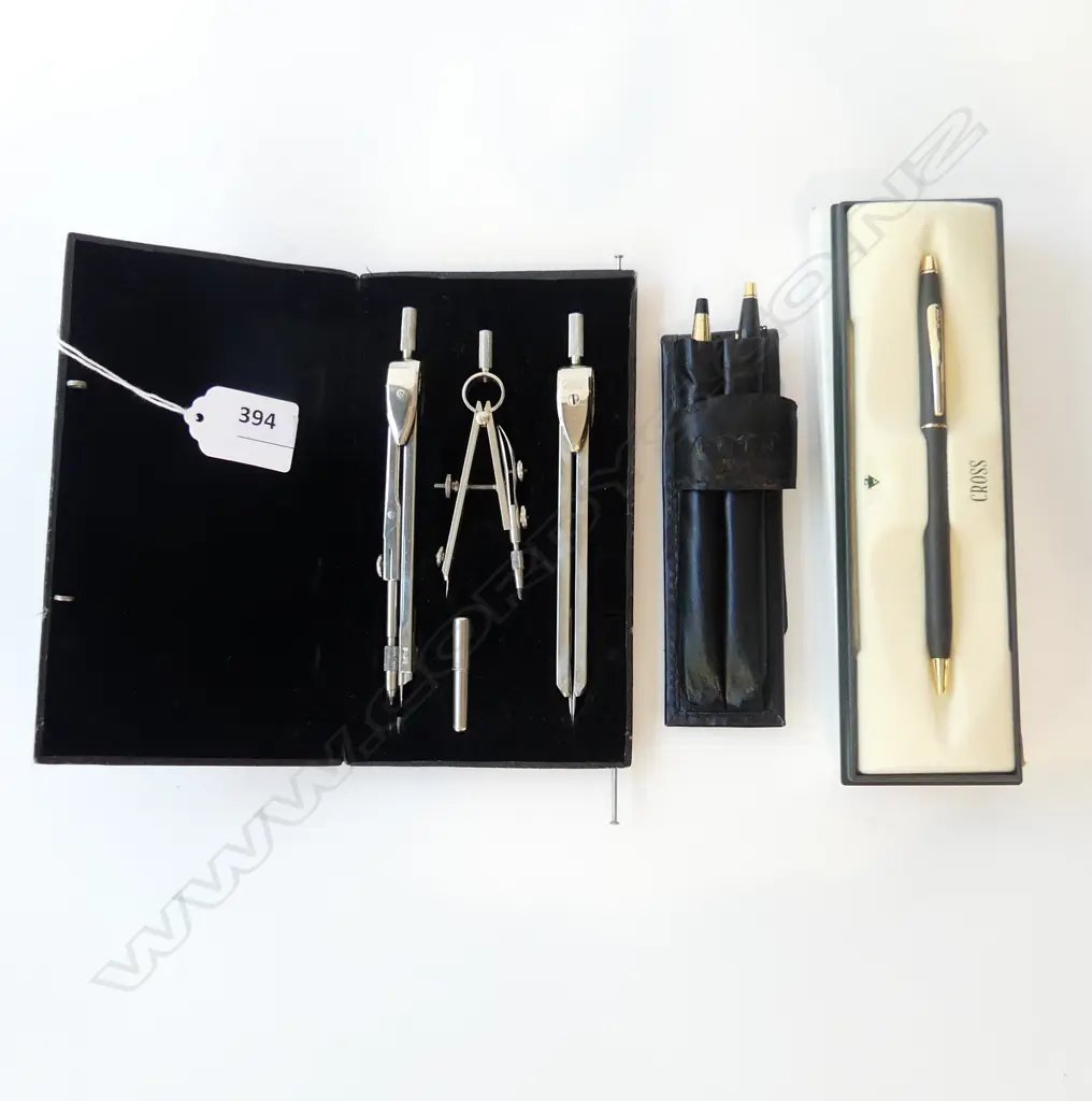 3 CROSS BALL POINT PENS, IN 2 CASES + KINEX DIVIDER SET Image 1++