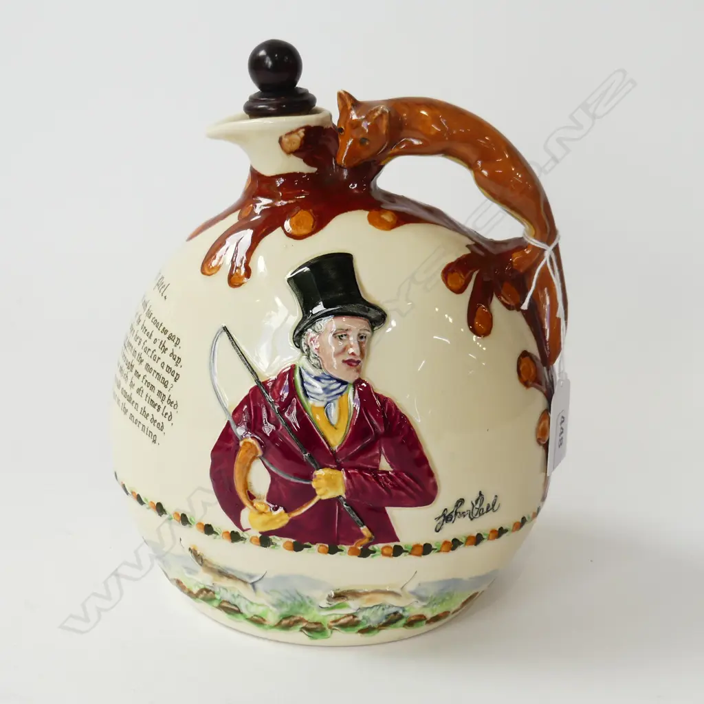 CROWN DEVON MUSICAL JUG, 'JOHN PEEL', FOX HANDLE & HUNTING SCENE Image 1++
