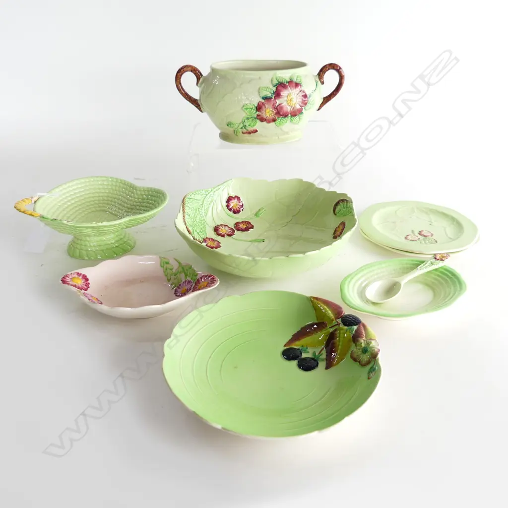 8 PCS PINK & GREEN ENGLISH CARLTON WARE Image 1++