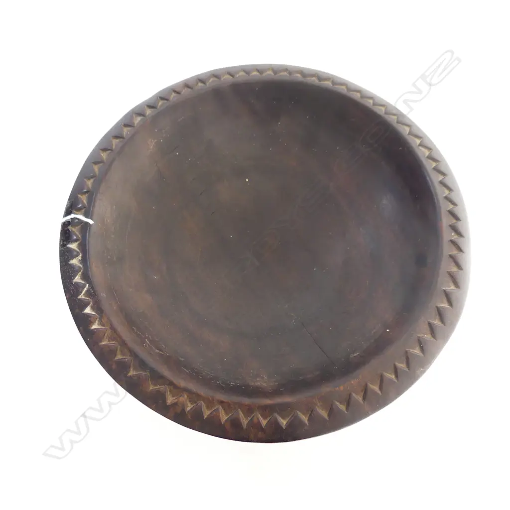 LG CARVED WOODEN FOOTED BOWL H.240mm, 330mm dia Image 1++