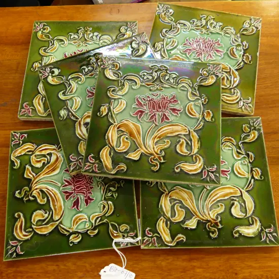 6 VICTORIAN GLAZED TILES 150x1150mm
