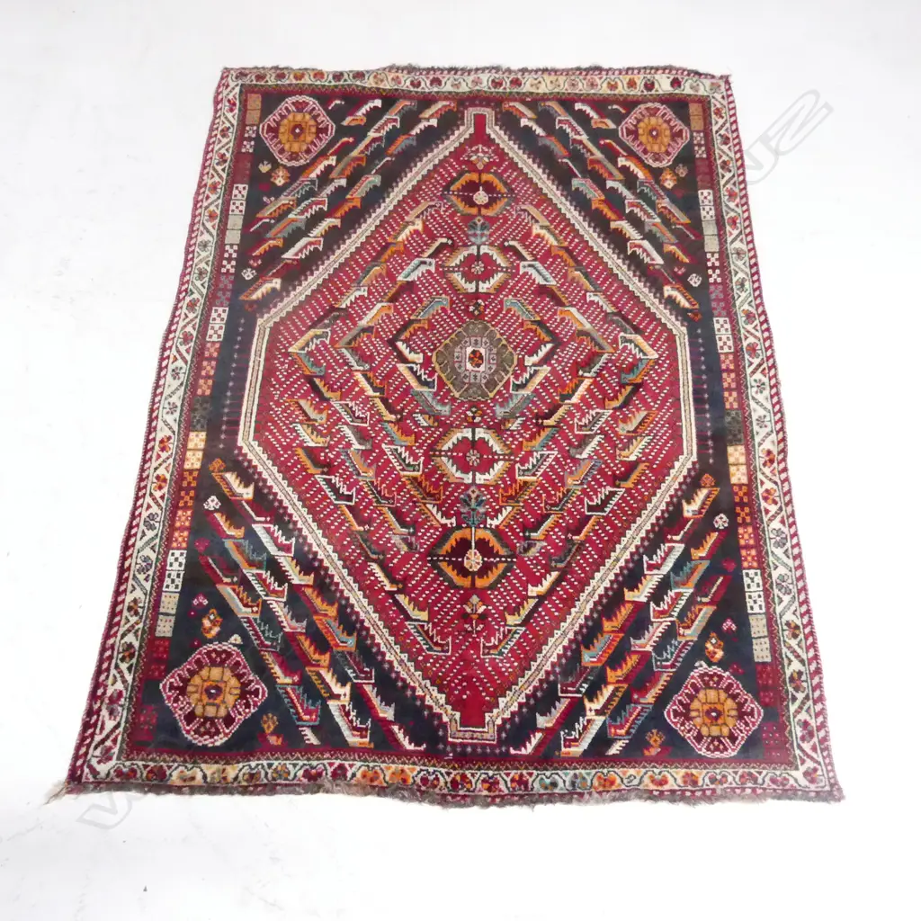 HAND KNOTTED PERSIAN SHIRAZ AREA RUG, ALL WOOL 1590 x 1170mm Image 1++