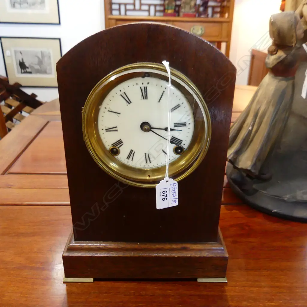 ANSONIA MAHOGANY CASED MANTLE CLOCK H.305mm Image 1++