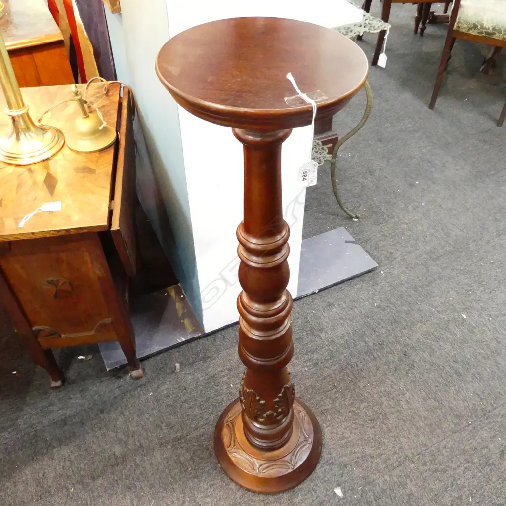 MAHOGANY PLANT STAND H.1000mm Image 1++