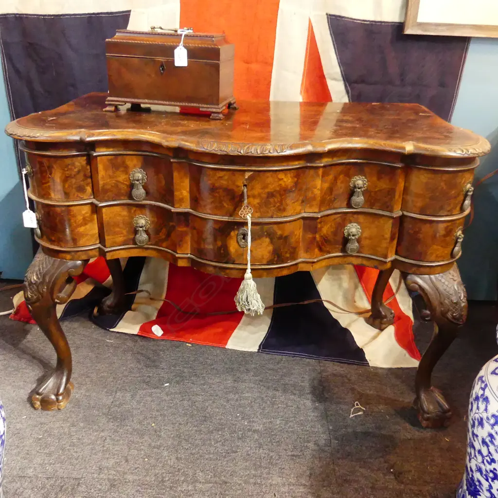 ORNATE QUEEN ANNE STYLE LOW HALL TABLE 920x480x640mm FAULT TO FOOT Image 1++