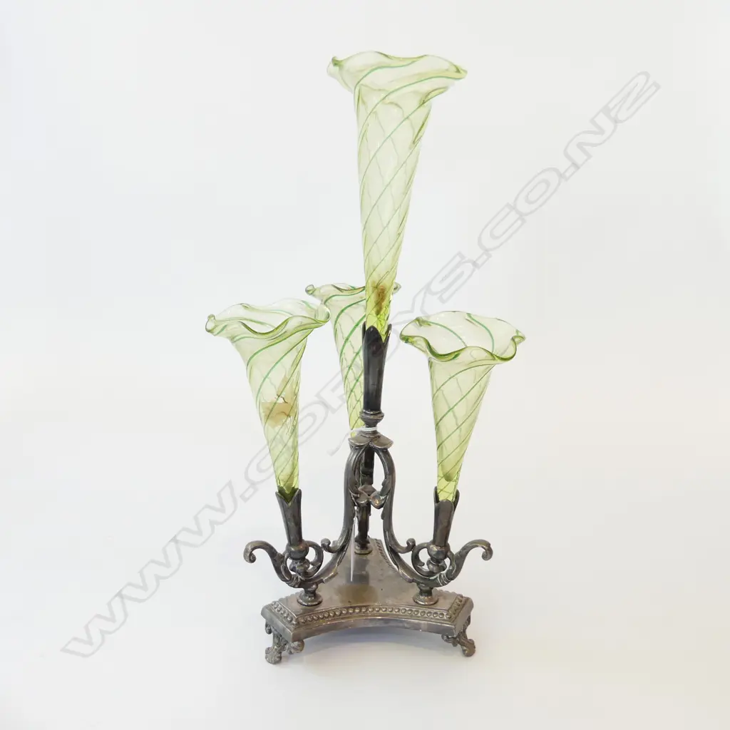 EP & GREEN GLASS EPERGNE H.335mm Image 1++