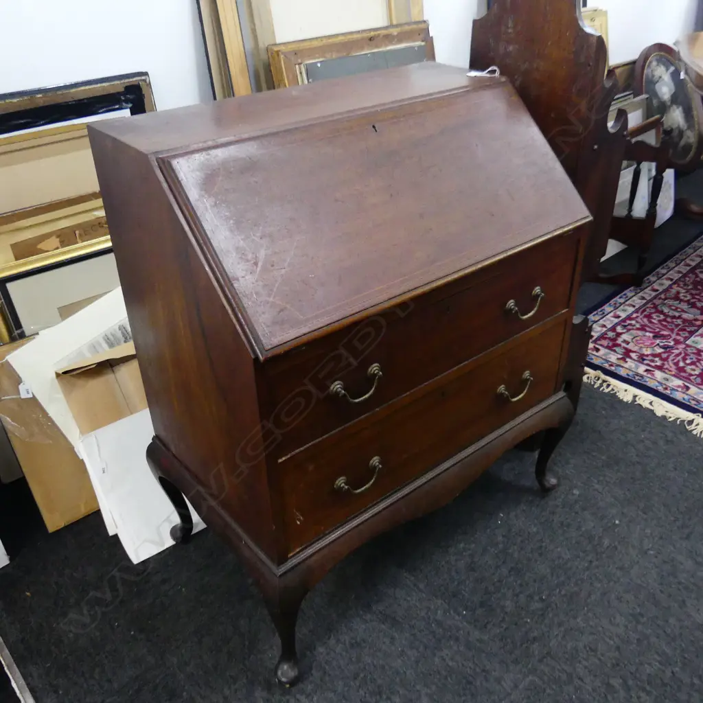 MAHOGANY FALL FRONT DESK 800x500x950mm Image 1++