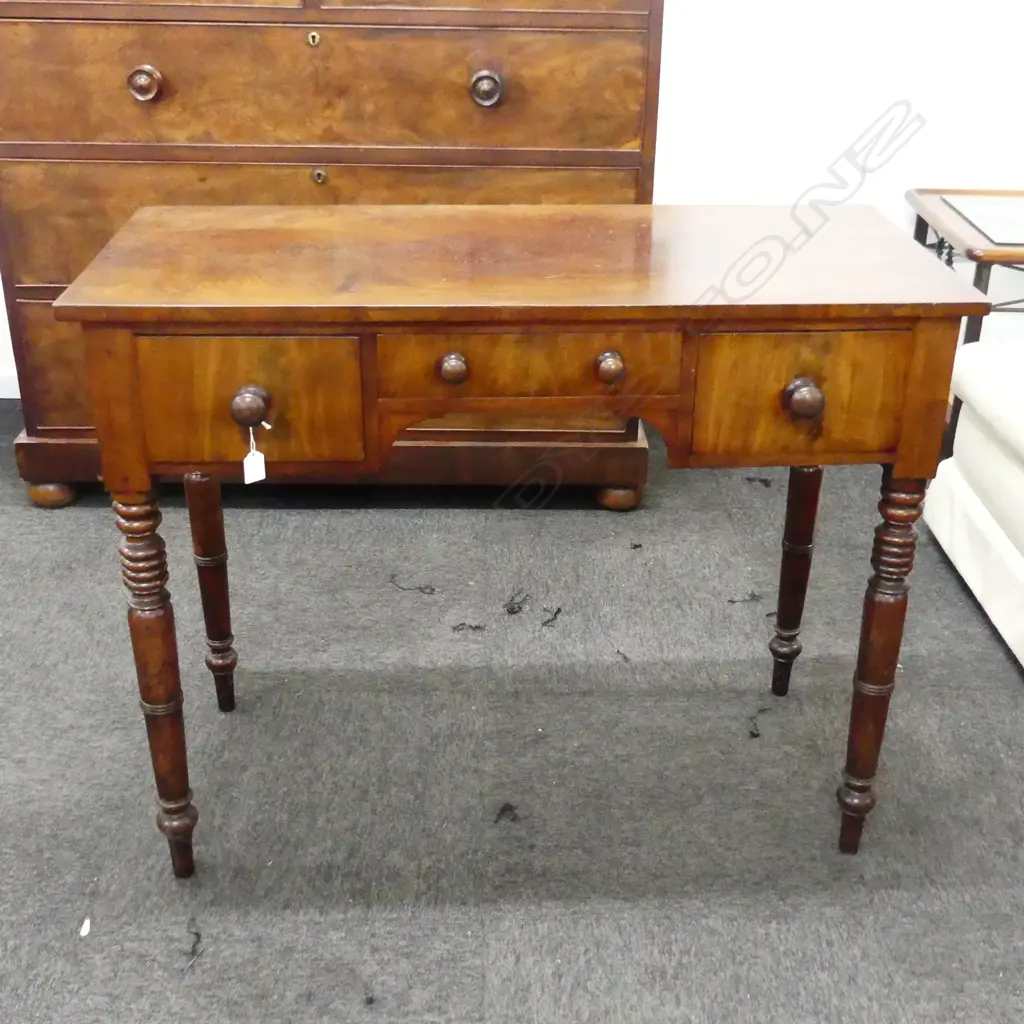 VICTORIAN MAHOGANY HALL TABLE / DESK 990x445x780mm Image 1++