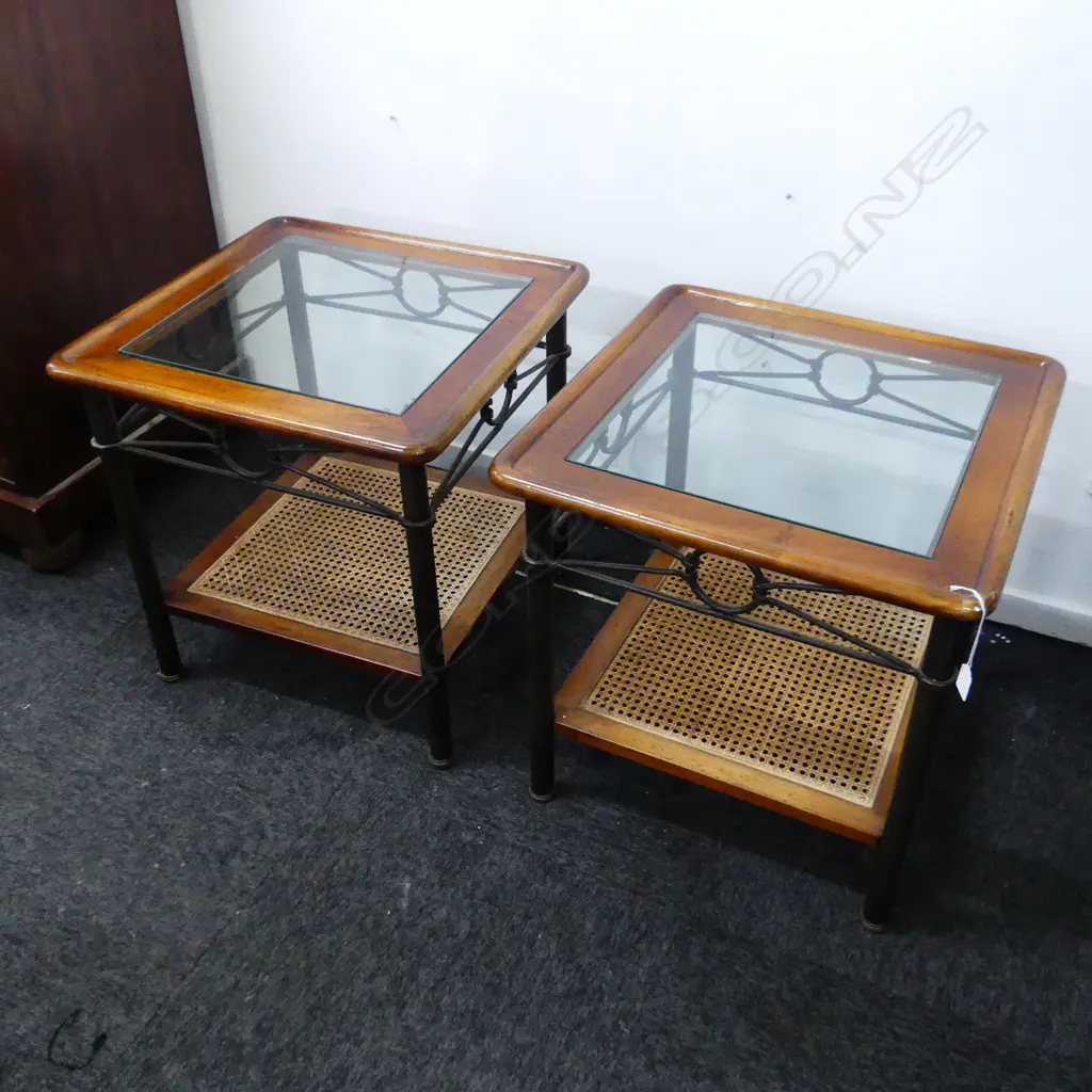 PR GLASS TOP SIDE TABLES 550x550x550mm Image 1++