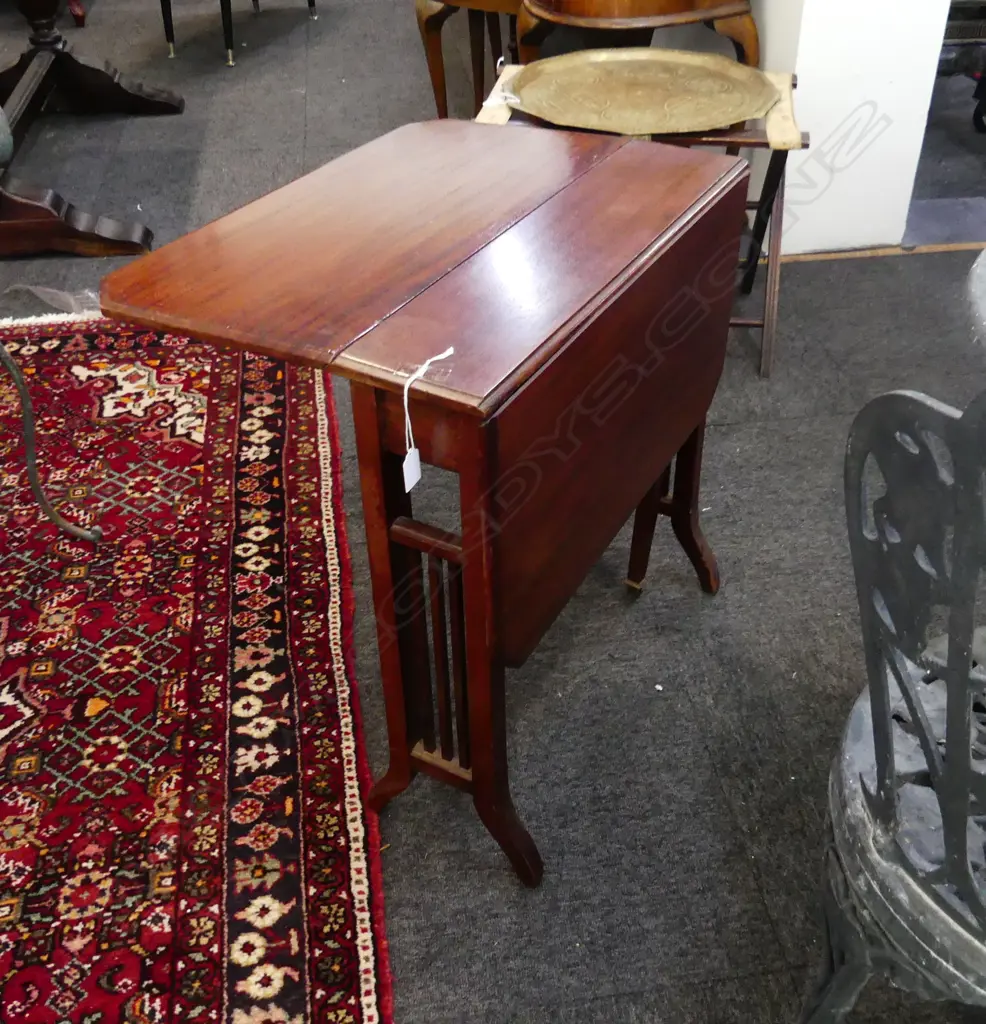 SMALL MAHOGANY DROP LEAF SIDE TABLE 610x165x615mm Image 1++